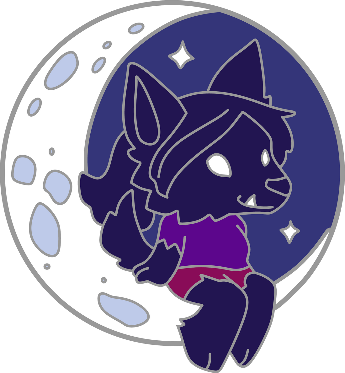 How to be a Werewolf - Malaya on the Moon Enamel Pin