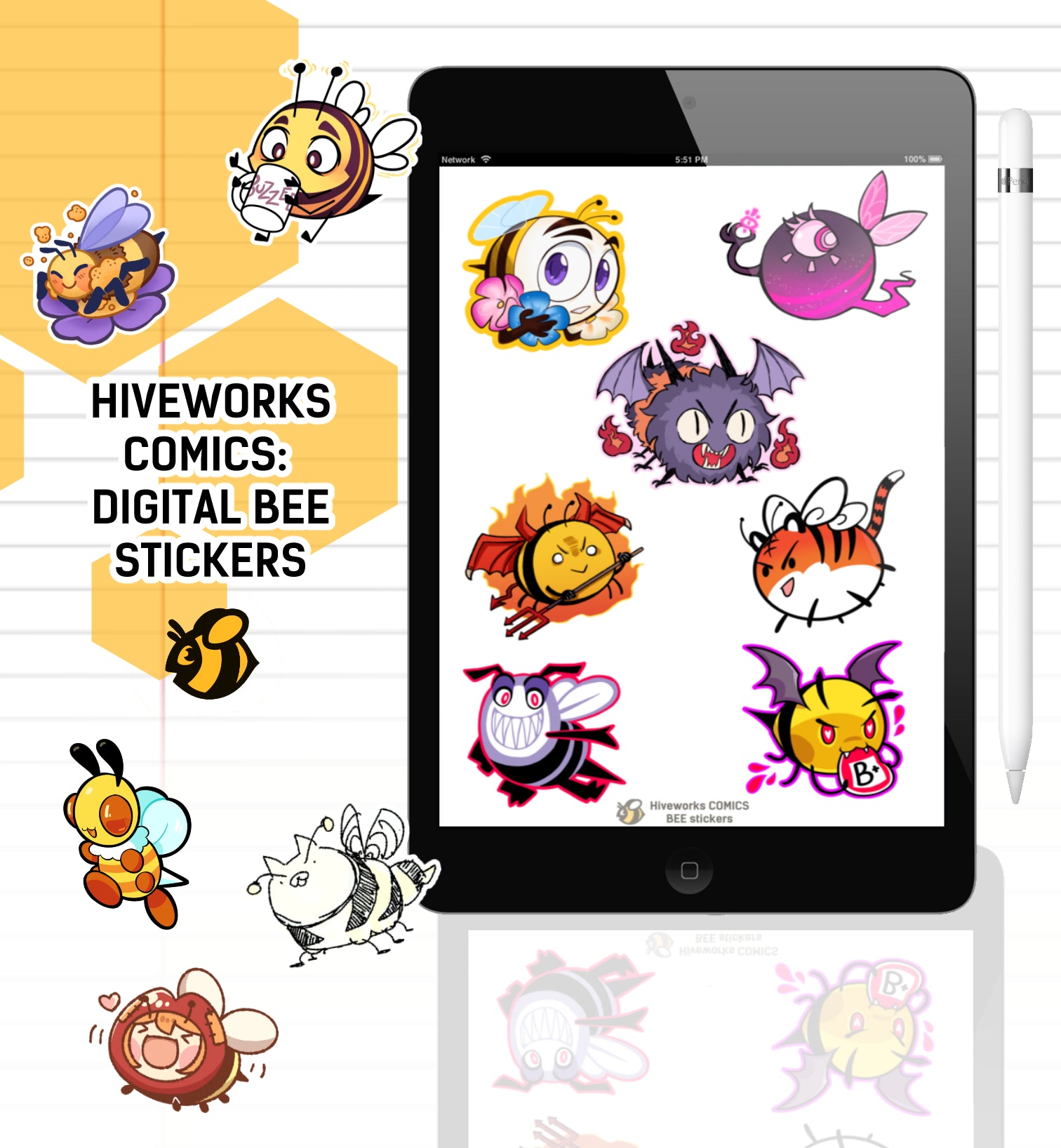 Hiveworks Digital Bee Stickers