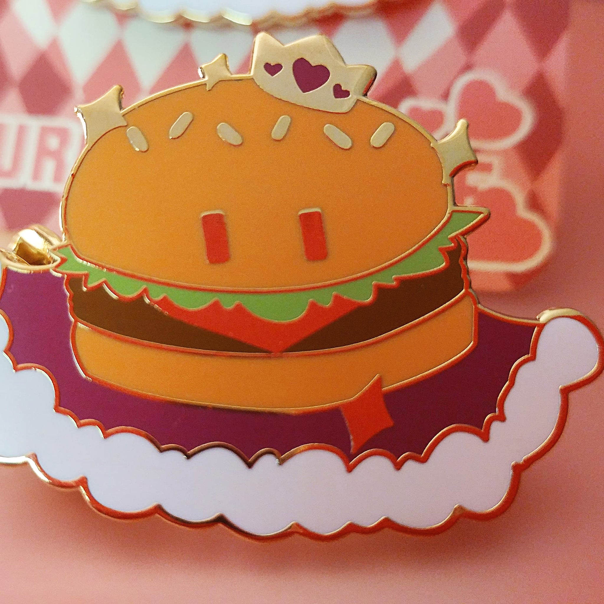 Burger Prince Enamel Pin from Ghost Junk Sickness - Webcomic Merchandise 