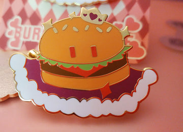 Burger Prince Enamel Pin from Ghost Junk Sickness - Webcomic Merchandise 