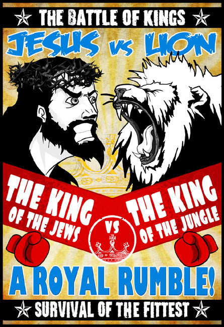 SMBC - Jesus vs Lion Poster from SMBC - Webcomic Merchandise 