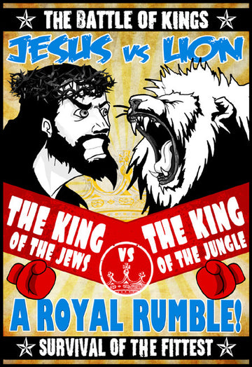 SMBC - Jesus vs Lion Poster from SMBC - Webcomic Merchandise