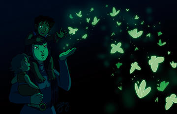 Sister Claire - Glowing Butterflies print