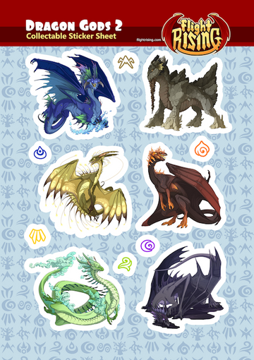 Dragon Gods Sticker Sheet 2 from Flight Rising - Webcomic Merchandise