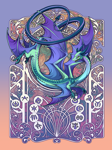 Spiral Nouveau Print from Flight Rising - Webcomic Merchandise