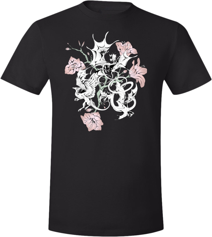 Halftone Lilies Tee (Unisex) from Flight Rising - Webcomic Merchandise