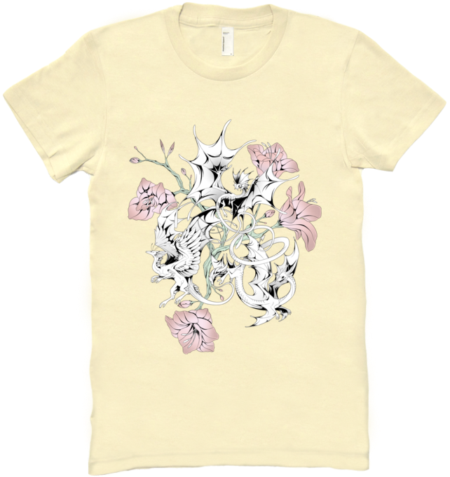 Halftone Lilies Tee (Women's) from Flight Rising - Webcomic Merchandise