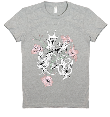 Halftone Lilies Tee (Women's) from Flight Rising - Webcomic Merchandise