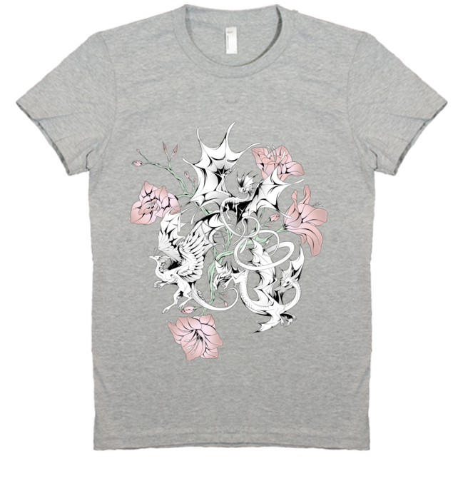 Halftone Lilies Tee (Women's) from Flight Rising - Webcomic Merchandise