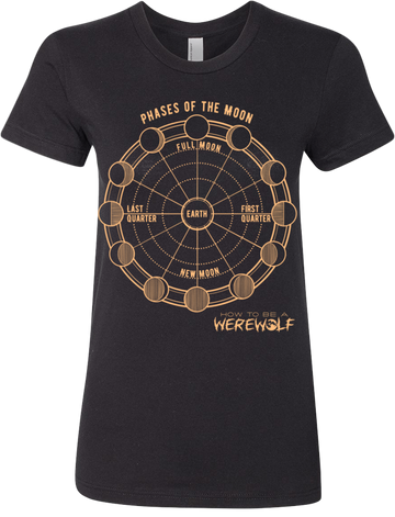 Phases of the Moon T-shirt (Women's, Dark)