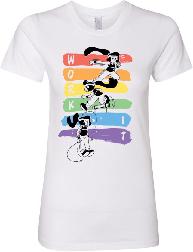Work It! Rainbow Tee (Women's) from Tove - Webcomic Merchandise