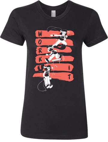 Work It! Red and Black Tee (Women's) from Tove - Webcomic Merchandise 