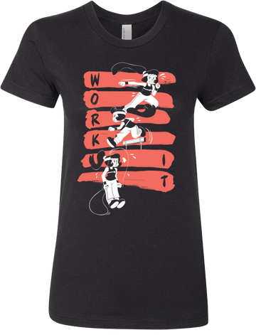 Work It! Red and Black Tee (Women's) from Tove - Webcomic Merchandise