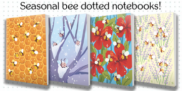 Seasonal Bee Notebooks from Hiveworks - Webcomic Merchandise