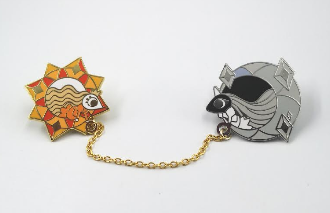 Celestial Ladies Chained Pins from Hiveworks - Webcomic Merchandise