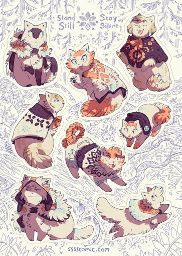 Stand Still Stay Silent - Sticker Sheet from Stand Still Stay Silent - Webcomic Merchandise 