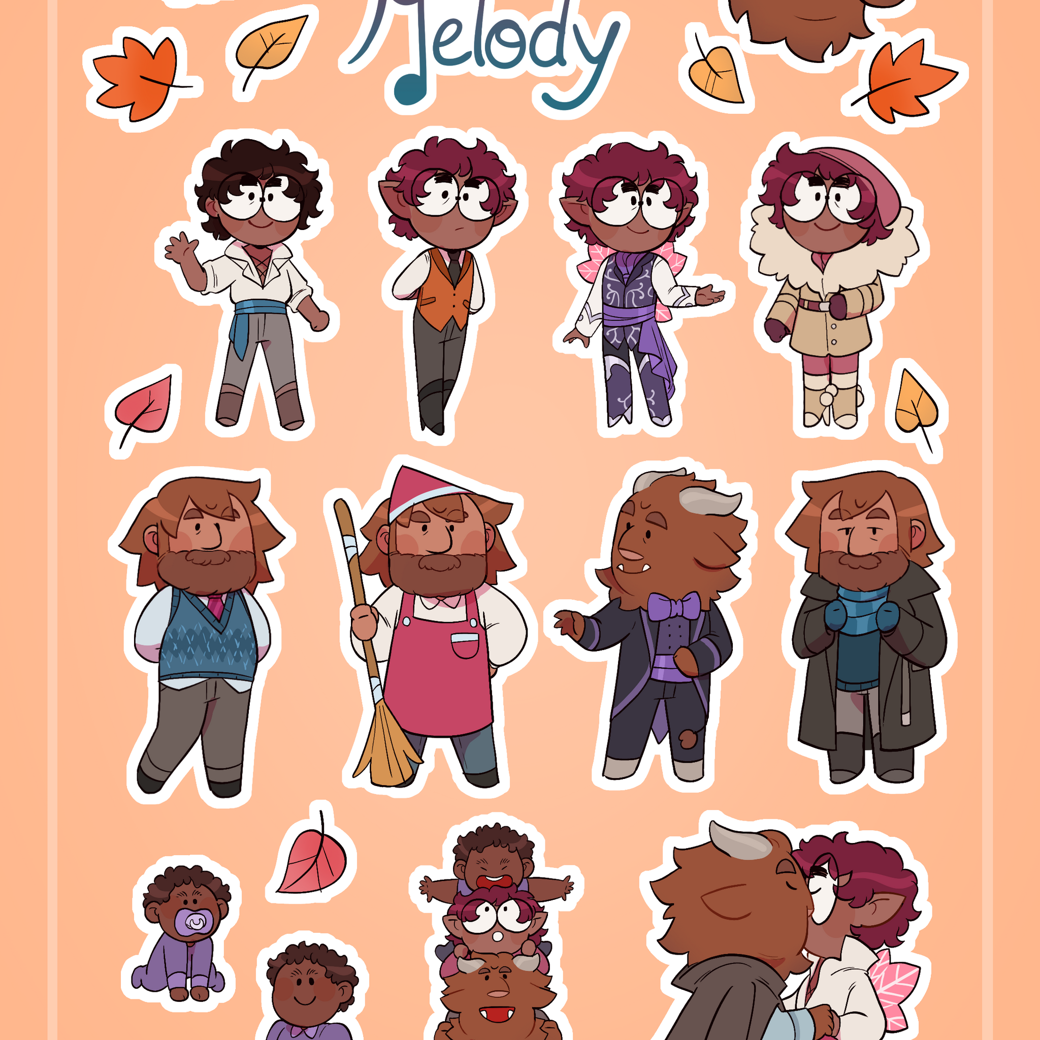 Life of Melody - Postcard and Sticker Set from Peritale - Webcomic Merchandise 