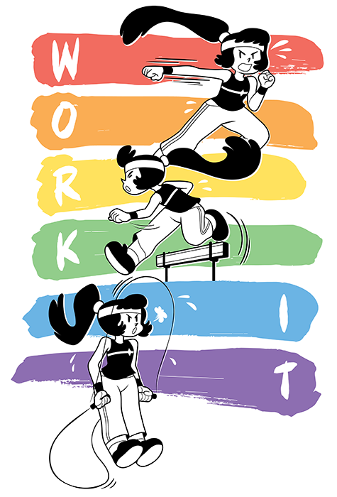 Work It! Rainbow Tee (Women's) from Tove - Webcomic Merchandise