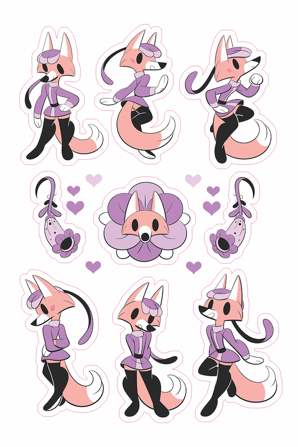 Stutterhug - Fox and Bunny Flower Dance Sticker Sheets