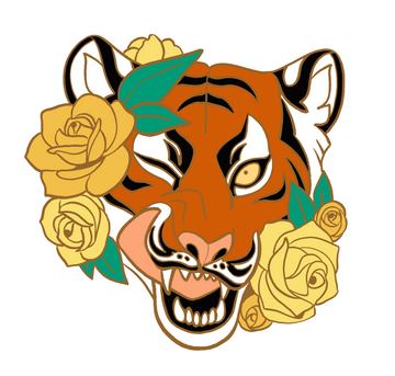 Tigress Queen - Tiger and Flowers Enamel Pin