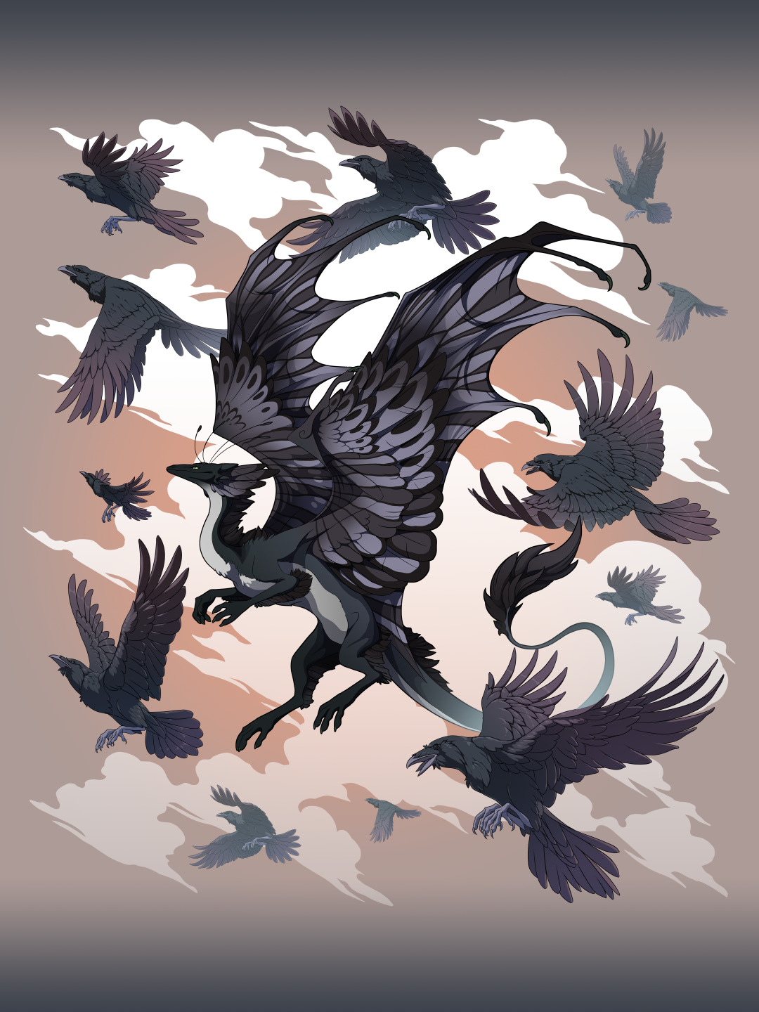 Flocking Skydancer Print from Flight Rising - Webcomic Merchandise 