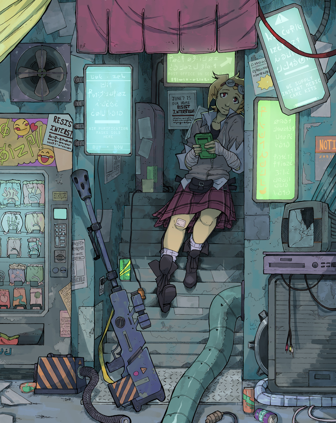 Ghost Junk Sickness Book 2 Cover Print from Ghost Junk Sickness - Webcomic Merchandise 