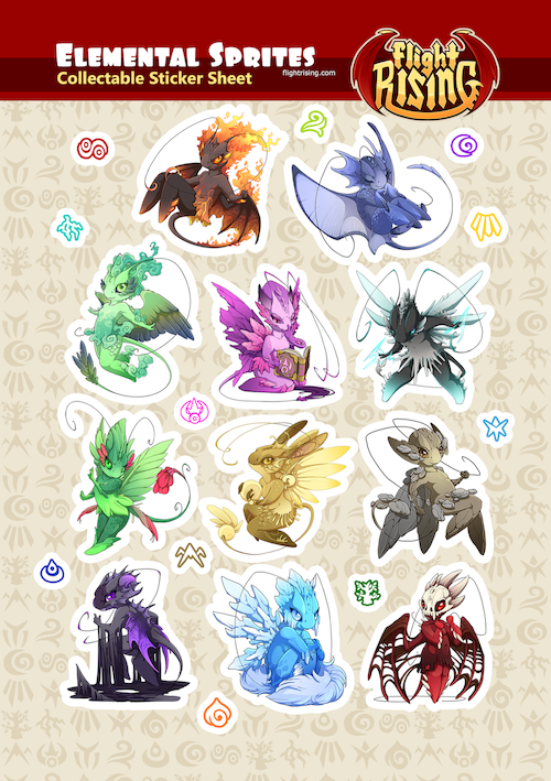 Elemental Sprites Sticker Sheet – Hivemill