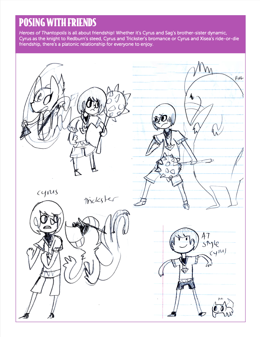 Heroes of Thantopolis DECADE: Original Sketches