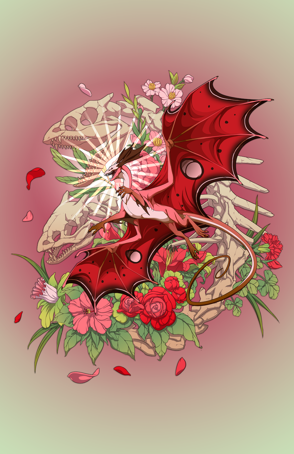 Skeletal Mirror Print from Flight Rising - Webcomic Merchandise 