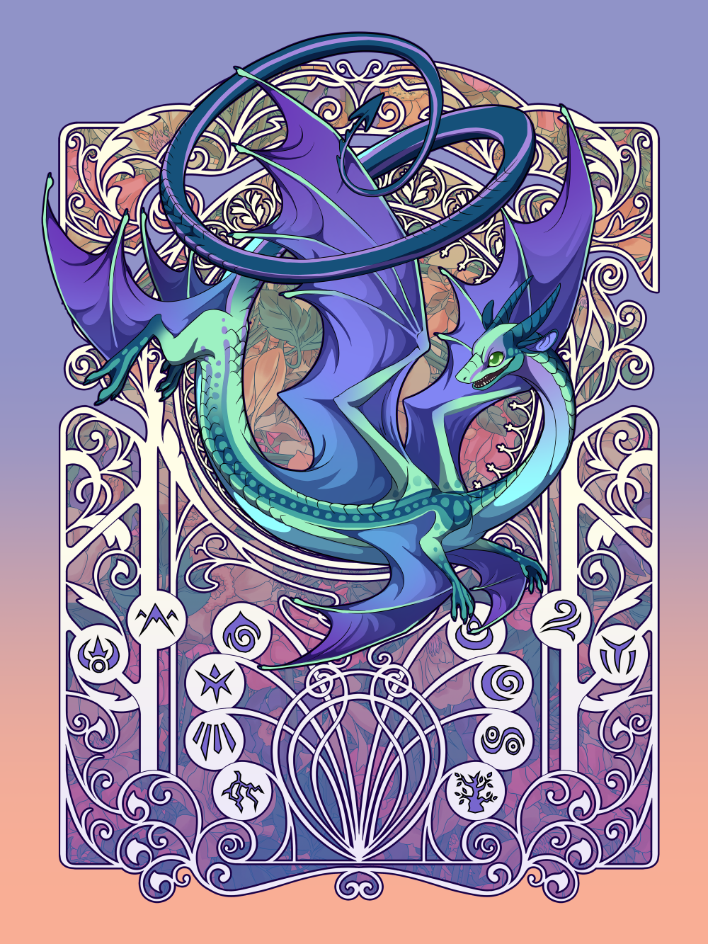 Spiral Nouveau Print from Flight Rising - Webcomic Merchandise 