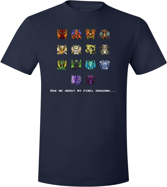 Ask Me About My Pixel Dragons Tee (Unisex) from Flight Rising - Webcomic Merchandise 