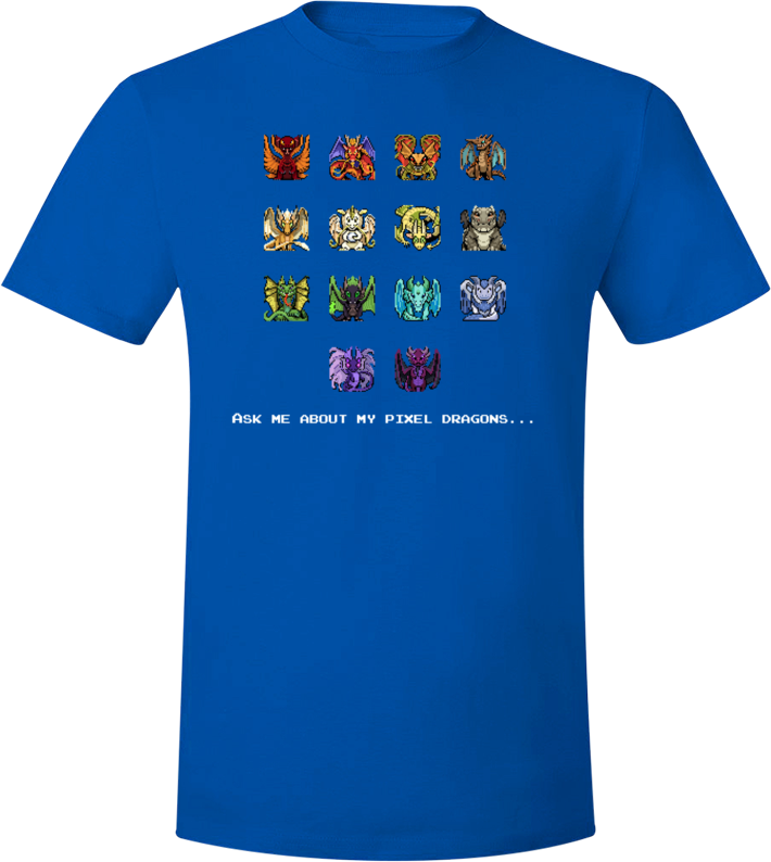 Ask Me About My Pixel Dragons Tee (Unisex) from Flight Rising - Webcomic Merchandise 