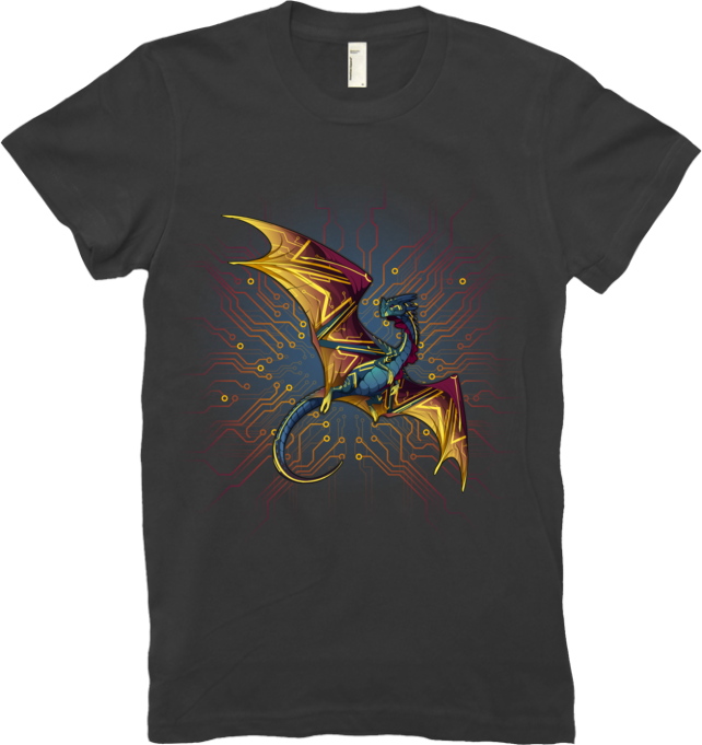Circuitboard Nocturne Tee (Women's) from Flight Rising - Webcomic Merchandise 