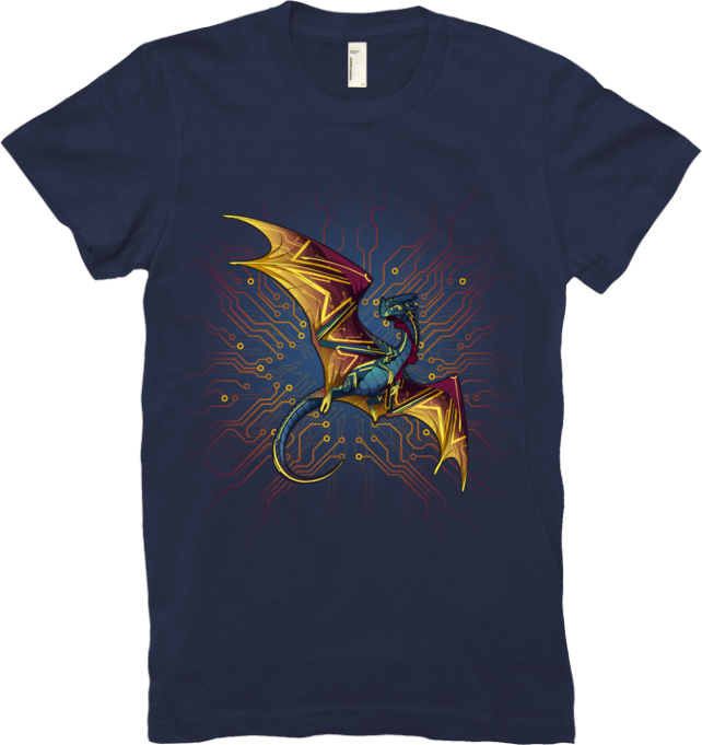 Circuitboard Nocturne Tee (Women's) from Flight Rising - Webcomic Merchandise 