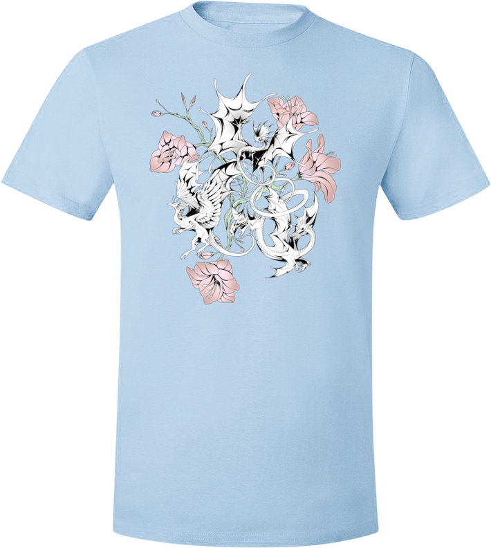 Halftone Lilies Tee (Unisex) from Flight Rising - Webcomic Merchandise 