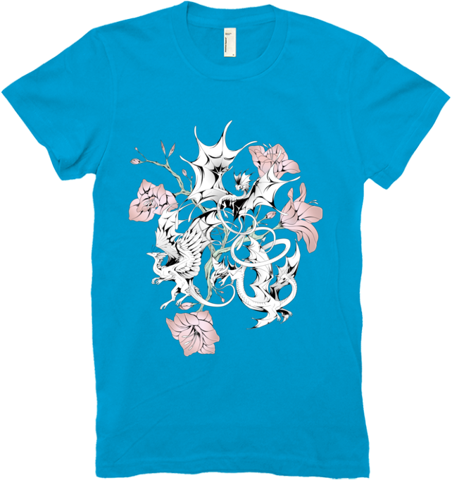 Halftone Lilies Tee (Women's) from Flight Rising - Webcomic Merchandise 