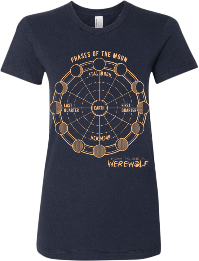 Phases of the Moon T-shirt (Women's, Dark)