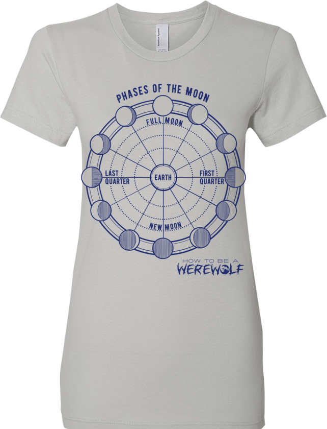 Phases of the Moon T-shirt (Women's, Light)