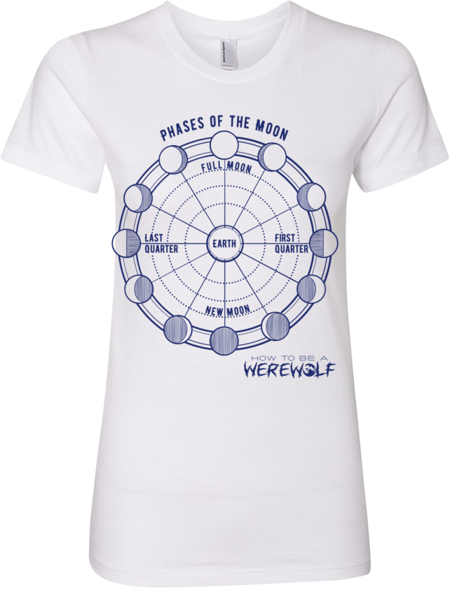 Phases of the Moon T-shirt (Women's, Light)