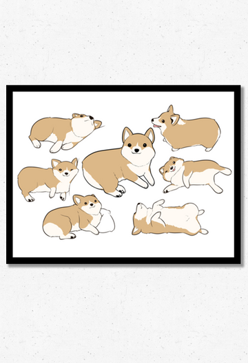 Corgi Time Poster from Mary Cagle - Webcomic Merchandise 