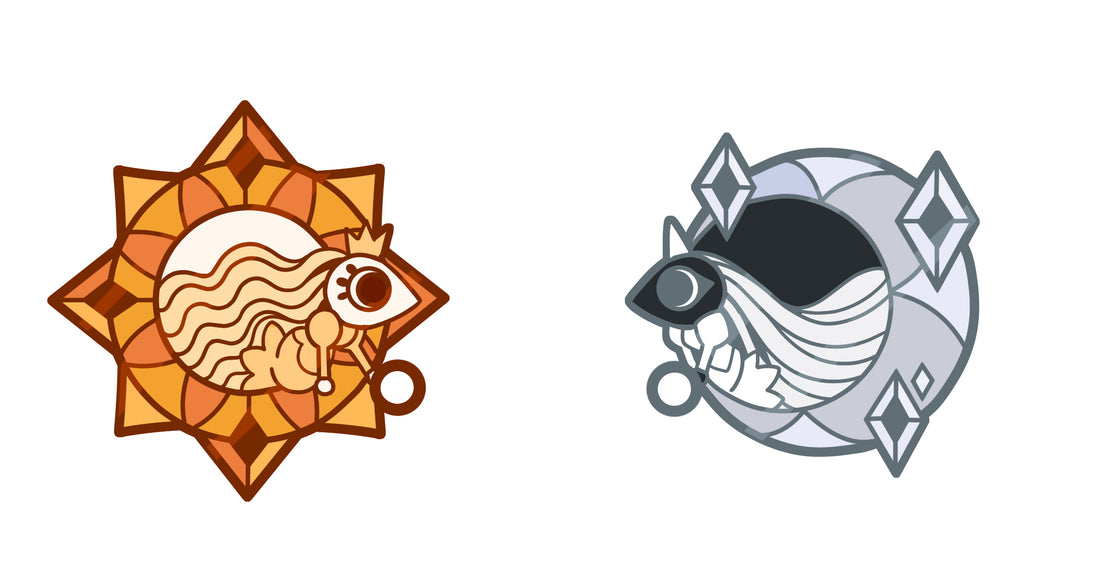 Celestial Ladies Chained Pins from Hiveworks - Webcomic Merchandise 