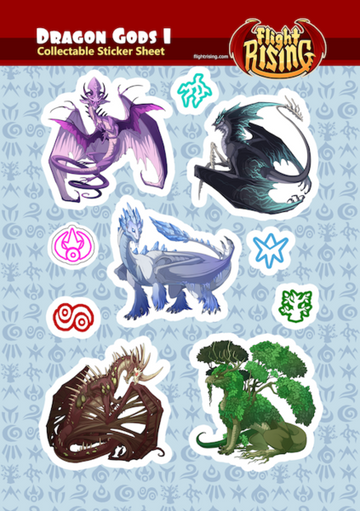 Dragon Gods Sticker Sheet 1 from Flight Rising - Webcomic Merchandise 
