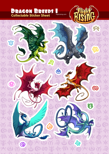 Dragon Breeds Sticker Sheet 1 from Flight Rising - Webcomic Merchandise 