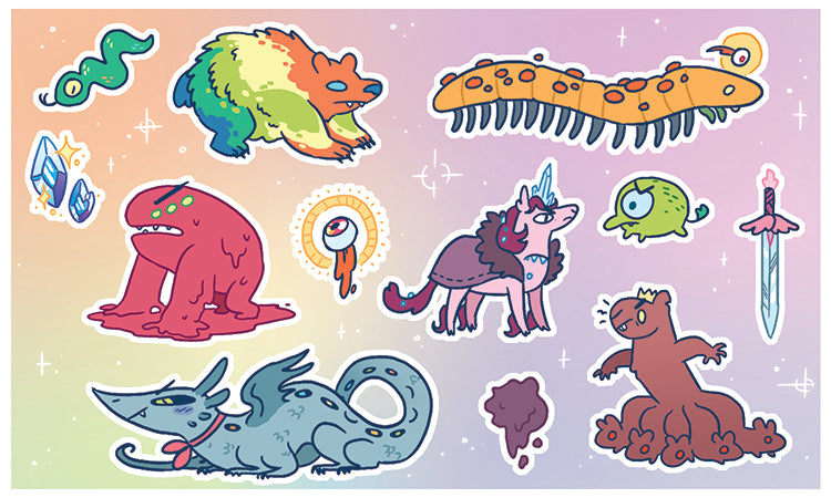 Snarlbear Postcards and Stickers Set from Snarlbear - Webcomic Merchandise 